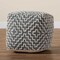 Baxton Studio Benjamin ModernBohemian Grey and Ivory Handwoven Cotton Blend Pouf Ottoman 191-11657-ZORO - alternate 5